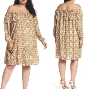 NWT Glamorous Curve Cream Retro Floral Dress 18
